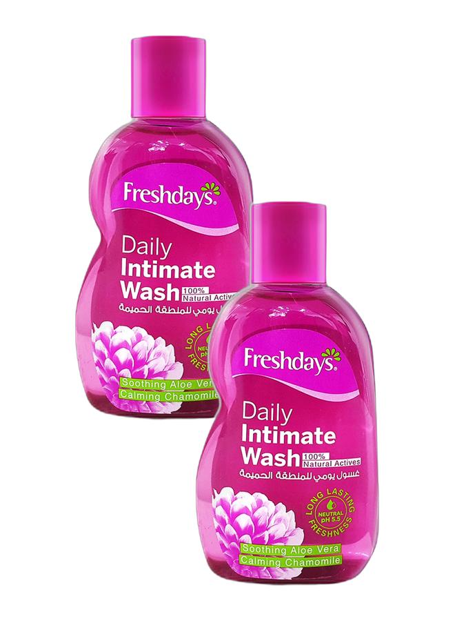Freshdays Daily Intimate Wash, Soothing Aloe Vera, 100% Natural Actives 200ml Bundle - Image 1